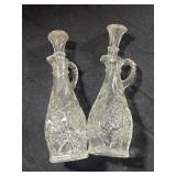 Clear glass cruets
