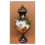 French Sevres style lidded urn