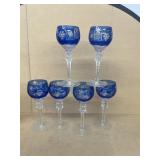 Blue cut glass gauntlets