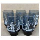 Smoke Blue 'Mary Gregory style' glasses