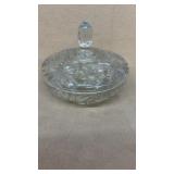 Lidded clear glass dish