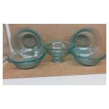 Aqua Madrid pattern Bowls by Indiana Glass