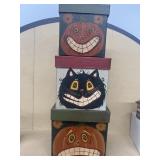 Scary Halloween pumpkin cat stackable boxes