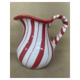 Candy cane, striped Christmas water pitcher