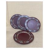Hand-painted metal dessert trays