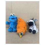 Cookie Monster, zebra hand, puppet and vintage