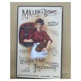 Miller and Sons wooden WARE metal sign