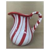 Candy cane, striped Christmas water pitcher