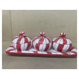 Christmas peppermint, candy, condiment dish tray