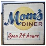 Mom's Diner, metal sign, newer