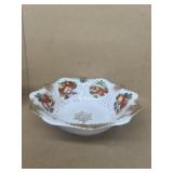 Royal hand painted deep bowl, nuts, and fruit