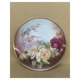 Bavarian hand-painted rose plate