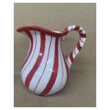 Christmas candy cane stripe water pitcher
