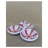 Christmas candy cane striped candy dish