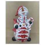Porcelain snowman candlelight
