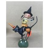 Scary Halloween cat figurine