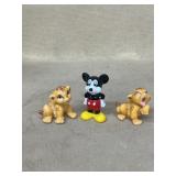 Walt Disney, Mickey Mouse and Simba figures