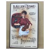 Miller and Sons wooden wear metal sign