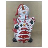 Porcelain snowman candle holder