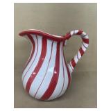 Christmas candy, cane, stripe porcelain water