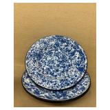 Blue white enamel plates