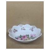 Pink rose hand-painted bowl