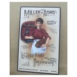 Miller and Sons wooden wear metal sign