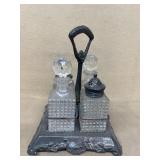 Salt, pepper oil vinegar, condiment set