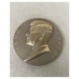 John F. Kennedy brass inauguration coin large