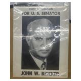 John Bricker campaign poster for US Senator