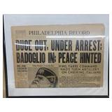 1943 Philadelphia record newspaper DUCE out u