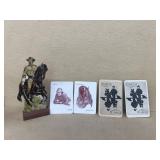 Teddy Roosevelt cards, and wooden figure