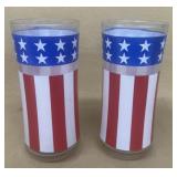 Red white and blue flag glasses
