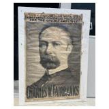 1904 Charles Fairbanks campaign poster 56" x 39