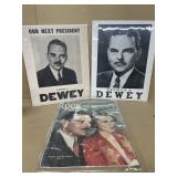 Thomas Dewey campaign posters and Luke magazine