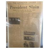 1963 President Kennedy newspaper Lexington,