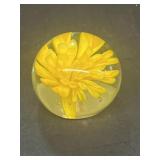 Paperweight, yellow flower