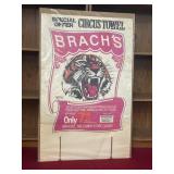 BRACHS circus towel, candy display cardboard sign