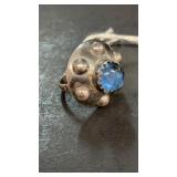 925 Blue Stone ring sz4