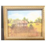 Dorothy combs mail pouch barn, painting on canvas