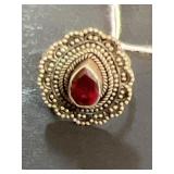 Silver 925 ring red set 8 1/2
