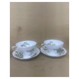 Royal fine bone, China, teacup, and saucers