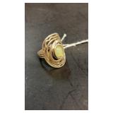 Opal colored stone ring sz 6 1/2