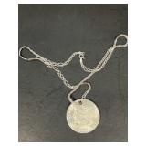 Silver coin and 926 chain