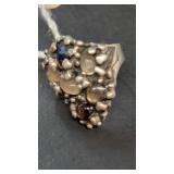 Sterling multi-stone ring sz 5