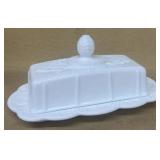 Milk, glass, butter, dish, grape pattern