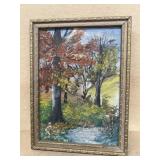 A. Conner fall scene painting on board