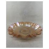 Carnival glass ruffle bowl