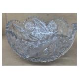 Lead crystal cut glass bowl