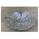 Lead crystal cut glass bowl